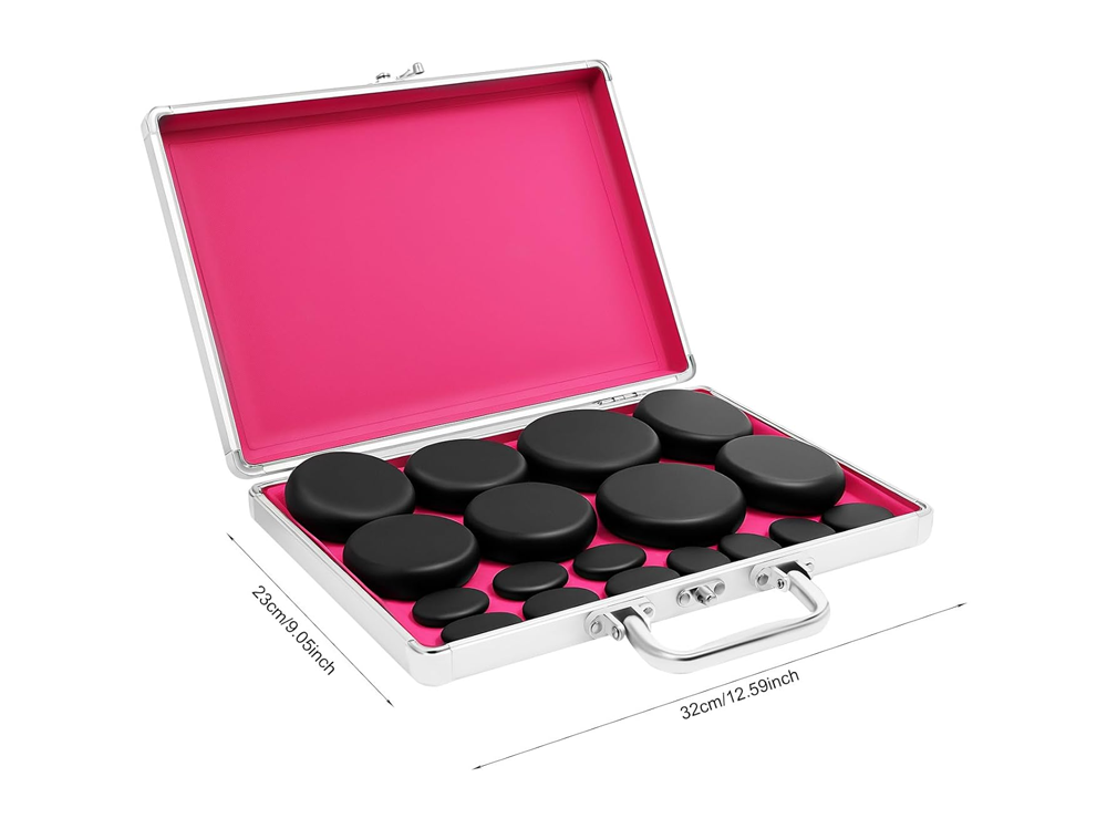 Hot Stones Massage Set with Warmer Set of 16 Pcs