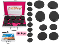 Thumbnail for Hot Stones Massage Set with Warmer Set of 16 Pcs