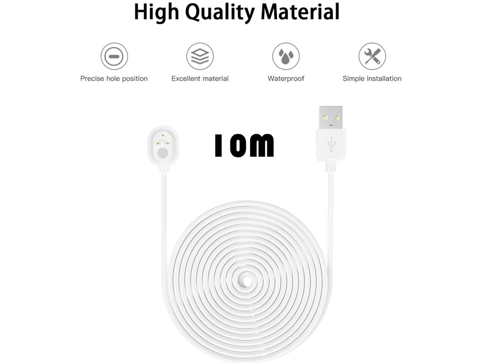 10M Weatherproof Power Cable for Arlo Pro 3/4/5 & Ultra 1/2 Cameras