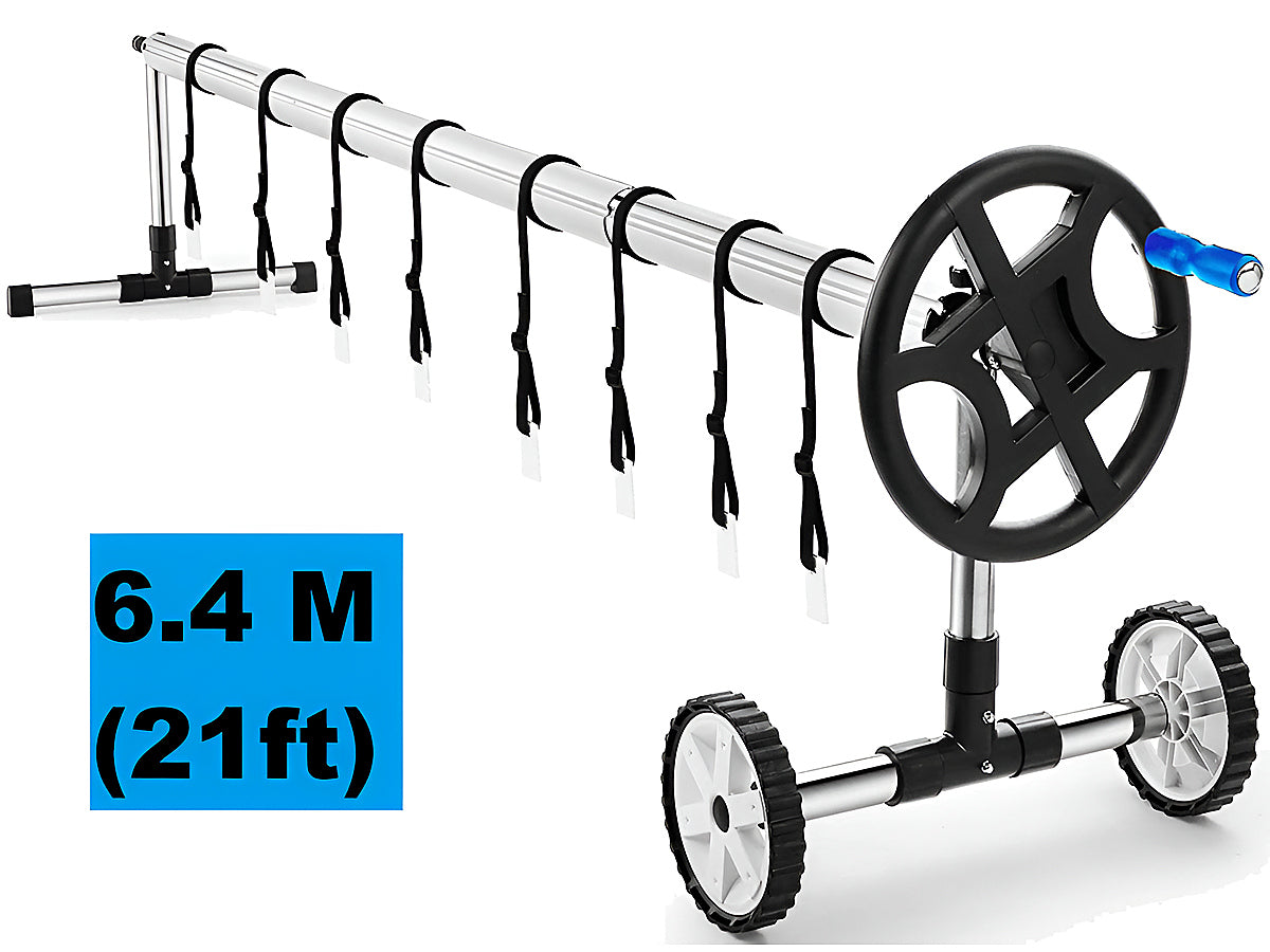 Pool Cover Roller 6.4 m Adjustable Swimming Pool Solar Blanket Reel