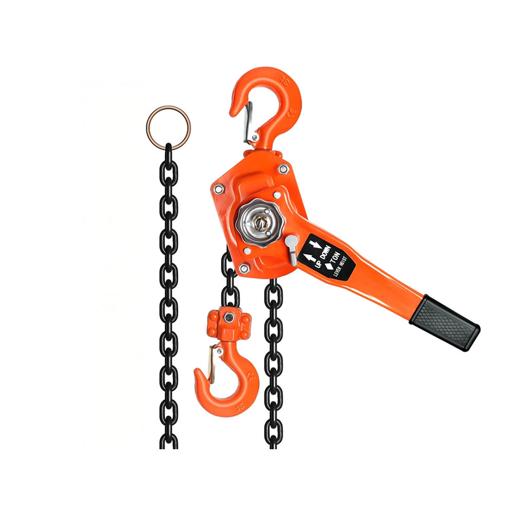 Chain hoist lever block lifting heavy load safely