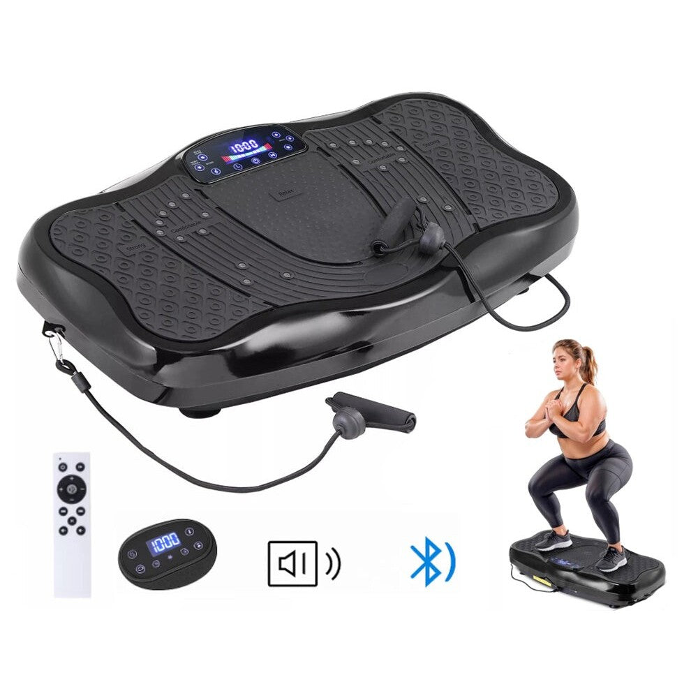 Black and silver vibration plate exercise machine