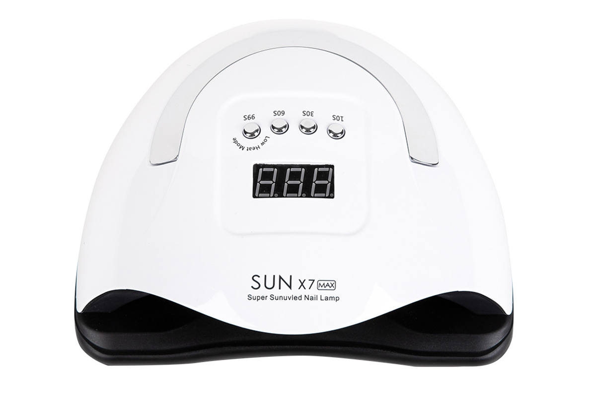 Top view of nail dryer showing 57 UV LED beads inside