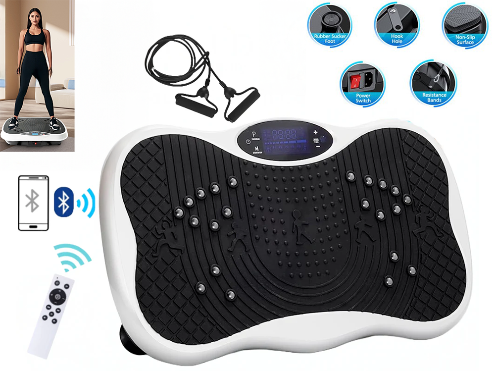 White vibration plate exercise machine with ABS frame