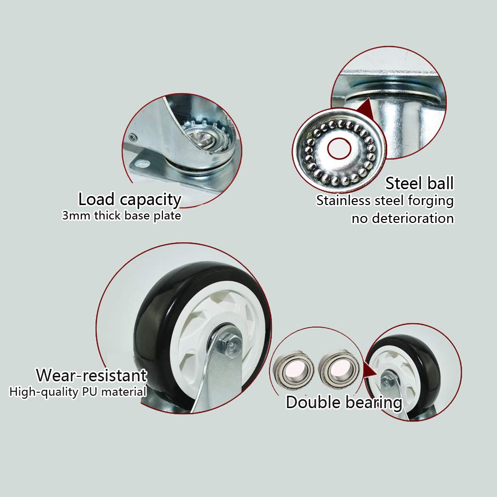 Caster Wheel Trolley Wheel with Brake 4Pcs