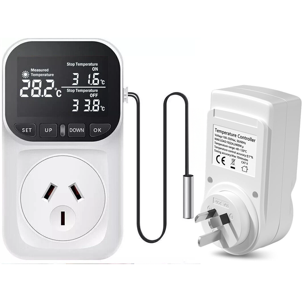 Digital Thermostat Electric Temperature Controller Sensor Socket Timer