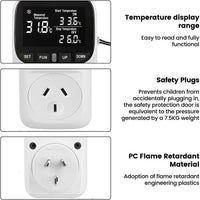 Thumbnail for Digital Thermostat Electric Temperature Controller Sensor Socket Timer