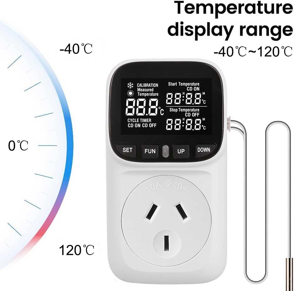 Digital Thermostat Electric Temperature Controller Sensor Socket Timer