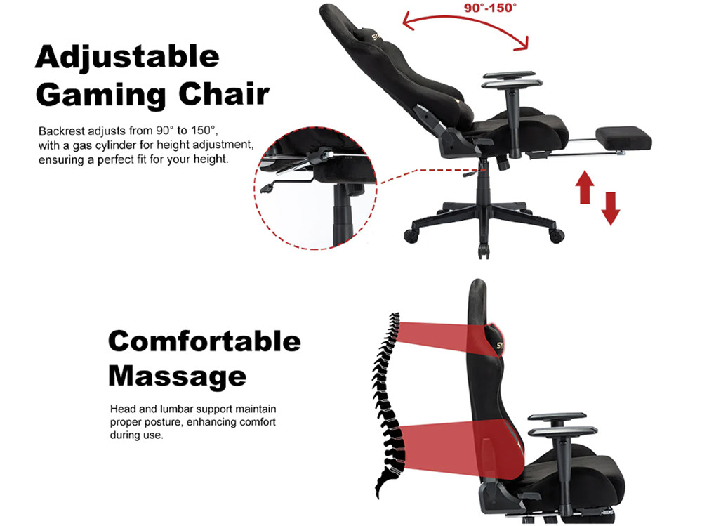 DKRA Gaming Chair Adjustable Rotating Task Chair