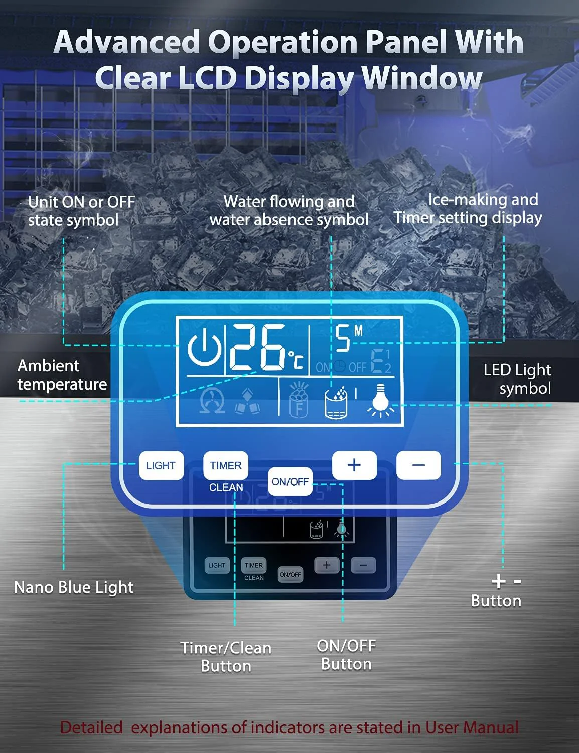 Home Commercial Bullet Ice Cube Maker
