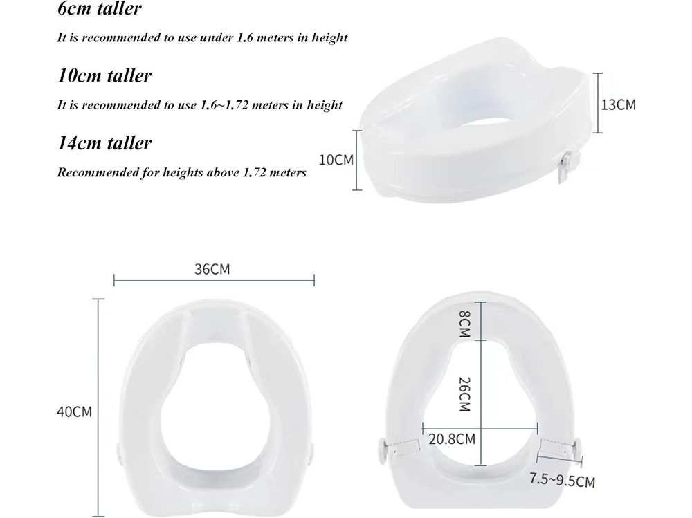 Raised Toilet Seat With Lid