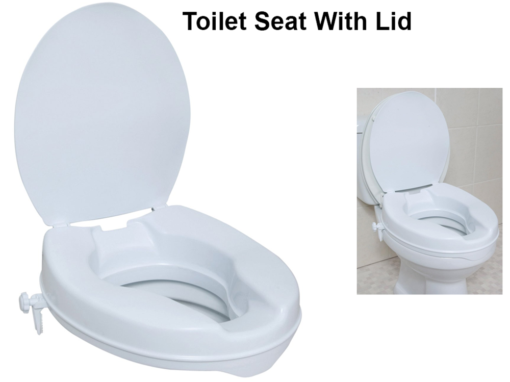 Raised Toilet Seat With Lid