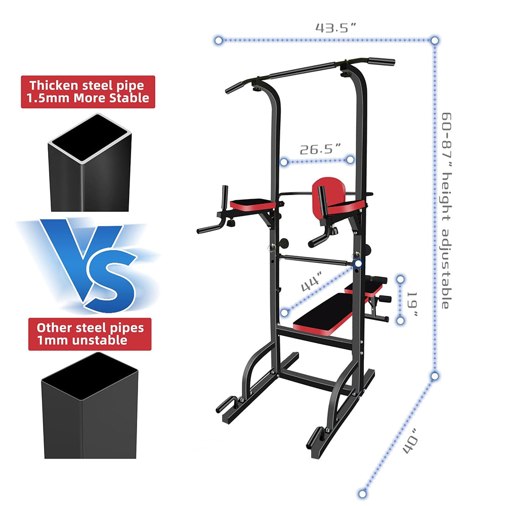Power Tower Dip Station Pull Up Bar for Home Gym