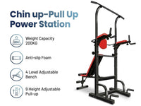 Thumbnail for Power Tower Dip Station Pull Up Bar for Home Gym