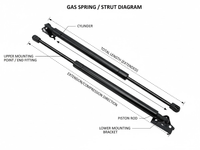 Thumbnail for Bonnet Gas Struts Fit For Holden Commodore