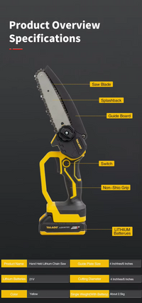 Thumbnail for Mini Chainsaw Cordless Power ChainSaws 6