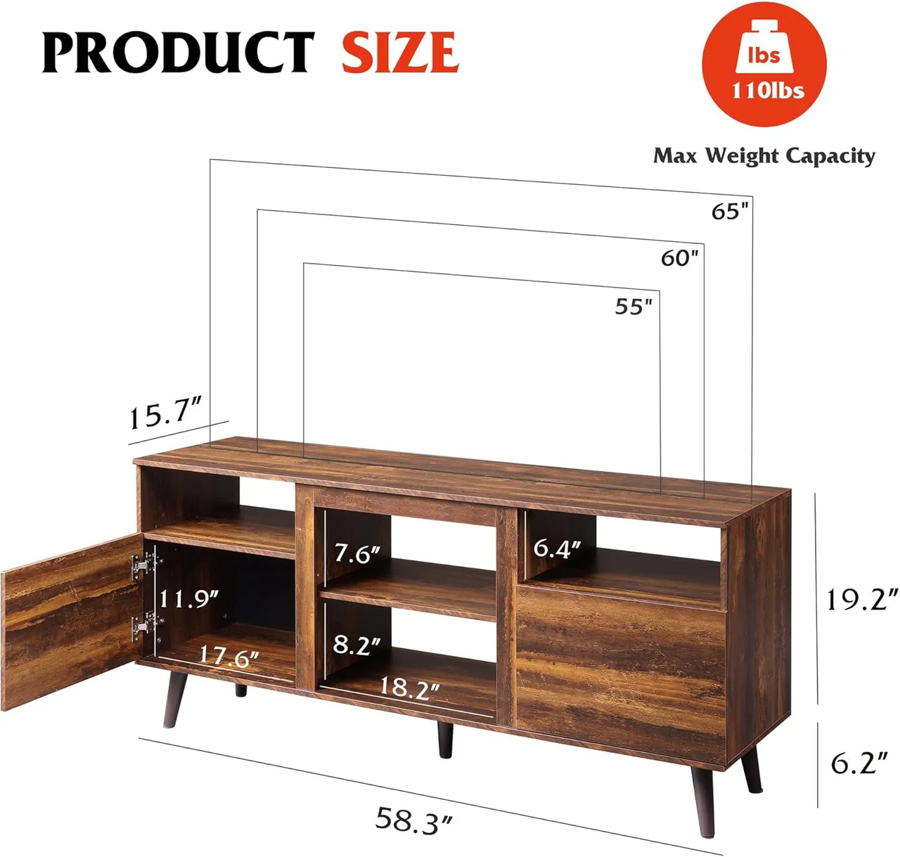 Elegant Retro Entertainment Unit TV cabinet TV Stand