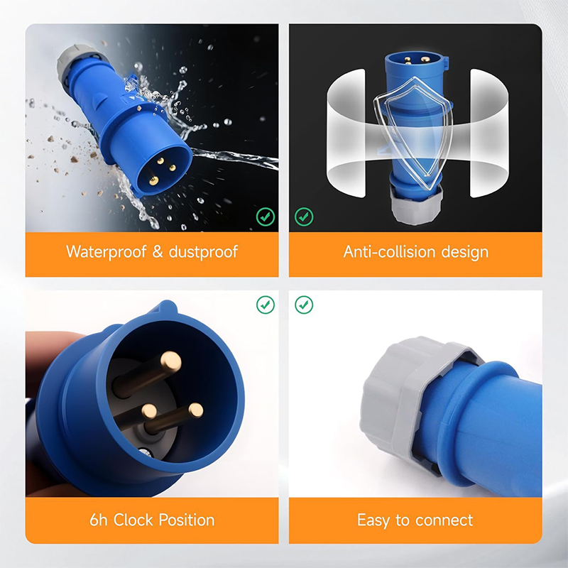 Caravan Lead connector plug (Male) 16A- IP67