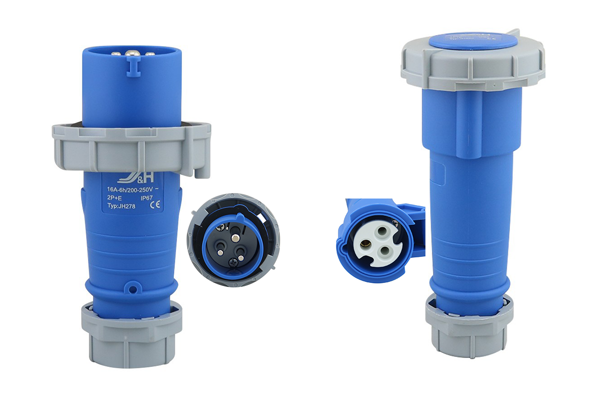 Caravan lead connector plug 16A IP67 Male + Female Combo