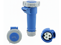 Thumbnail for Caravan lead connector plug female 16A IP67 blue front