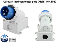 Thumbnail for Caravan Lead Connector Male White 16A IP67