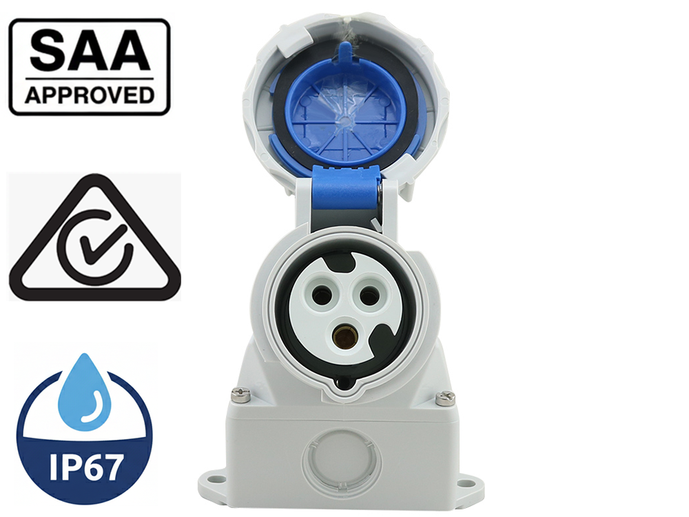Compact design caravan power connector