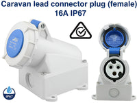 Thumbnail for Caravan Lead Connector Female 16 Amps IP67