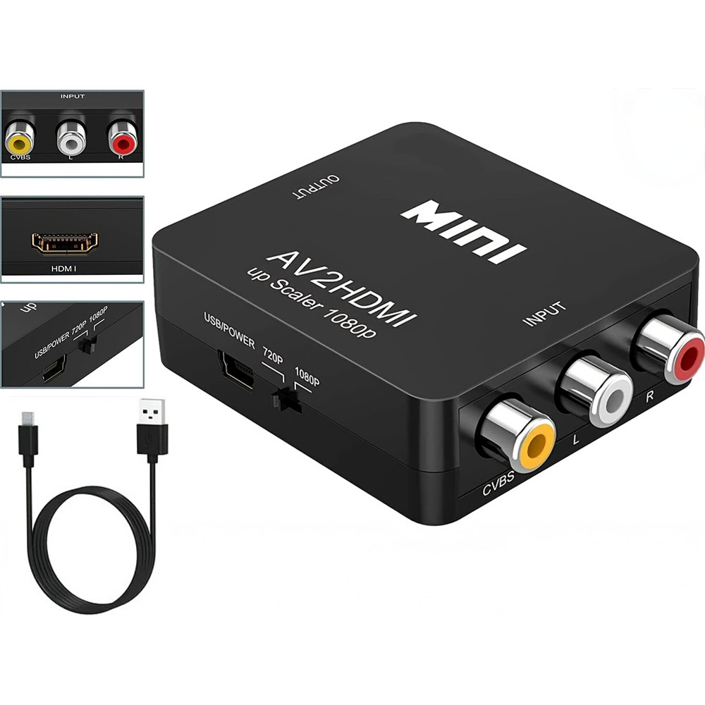 AV to HDMI Converter - RCA to HDMI Adapter
