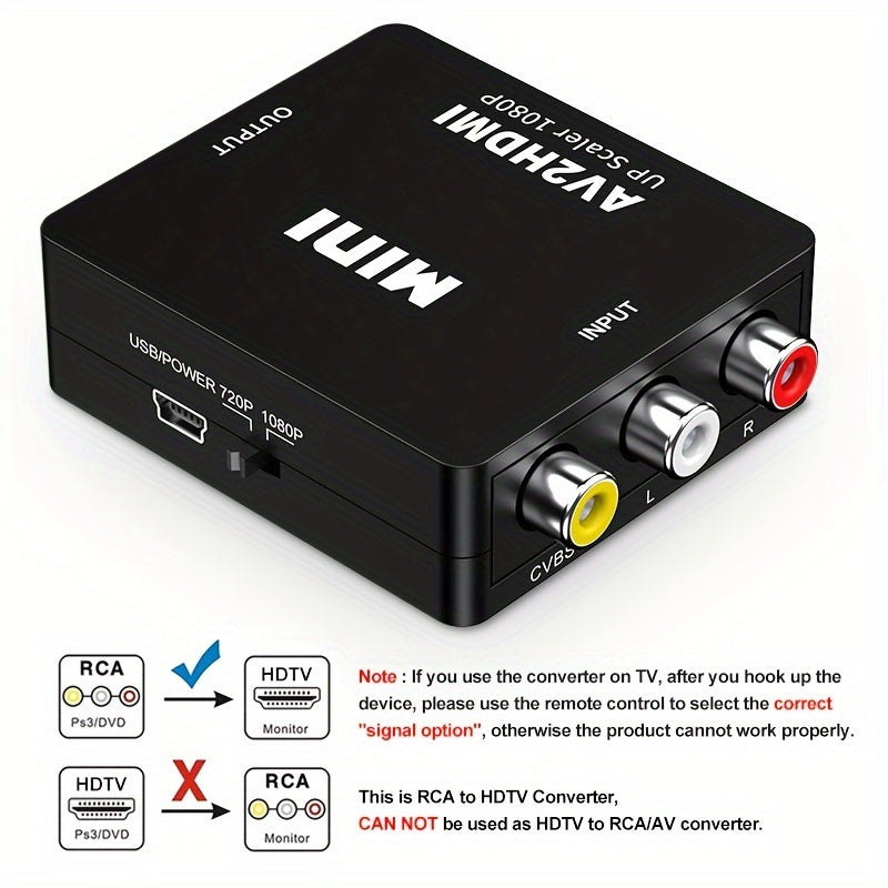 AV to HDMI Converter - RCA to HDMI Adapter