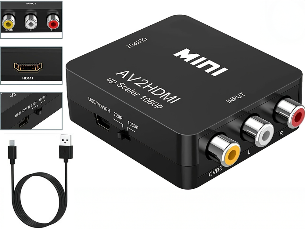 AV to HDMI Converter - RCA to HDMI Adapter
