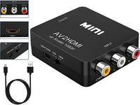 Thumbnail for Side view of AV to HDMI converter showing input and output ports