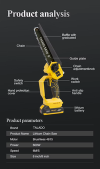 Thumbnail for Mini Chain saw Cordless Power Chain Saws 8