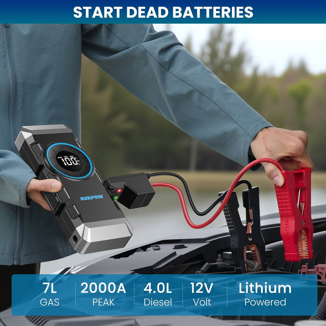 Car Jump Starter with Air Compressor