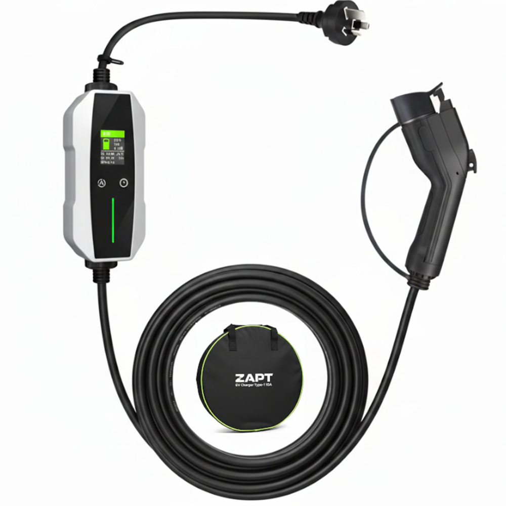 Portable EV charger Type 2 10A with cable coiled