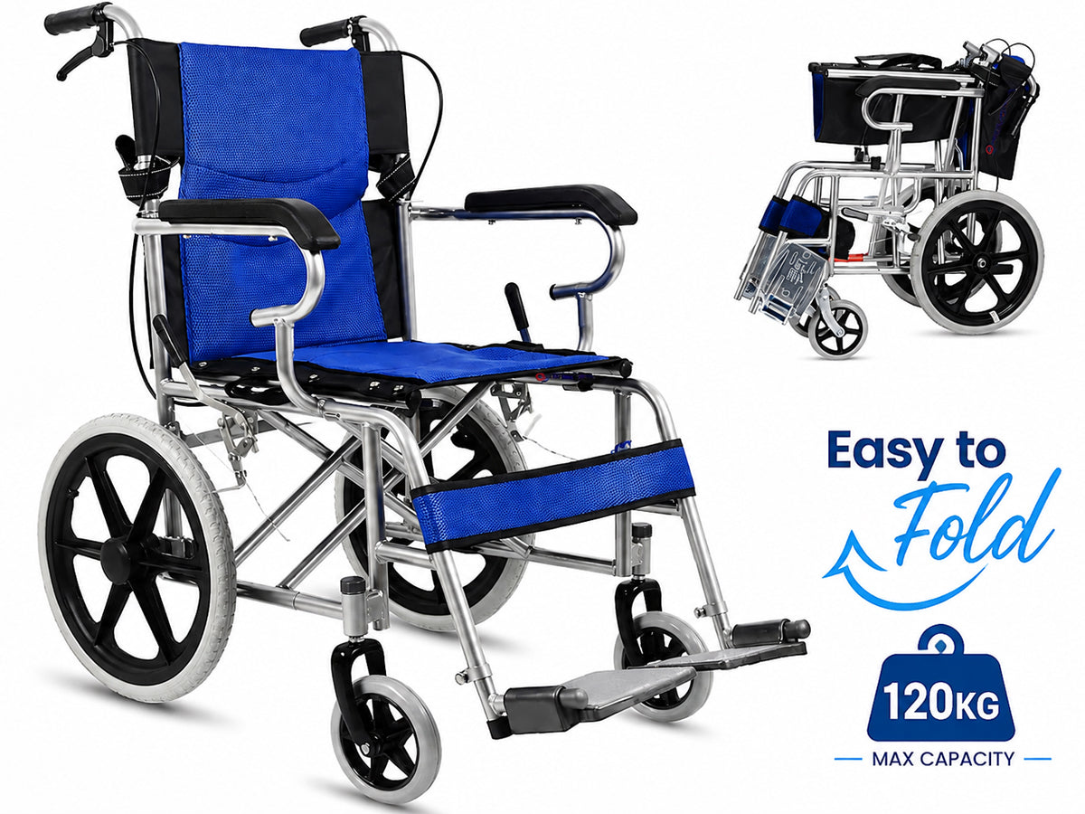 Self propelling folding wheelchair