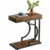 Thumbnail for Side Table C-Shaped End Table for Sofa and Bed