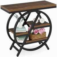 Thumbnail for 3 Tier Side Table with Storage Shelf Narrow End Table