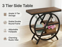 Thumbnail for 3 Tier Side Table with Storage Shelf Narrow End Table