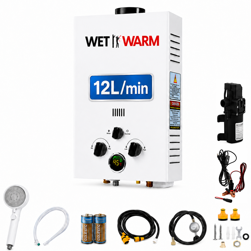 Gas Water Heater 12L + 12V Pump