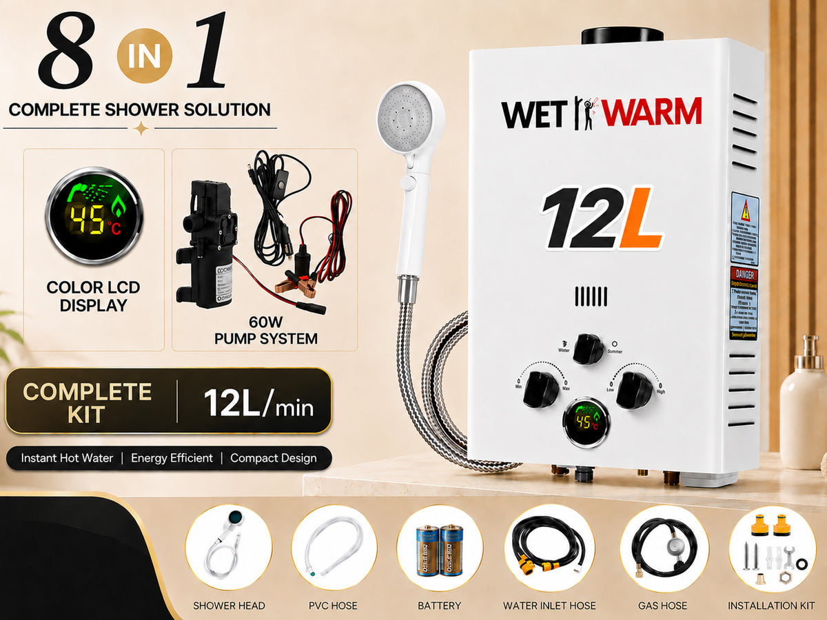 Gas Water Heater 12L + 12V Pump