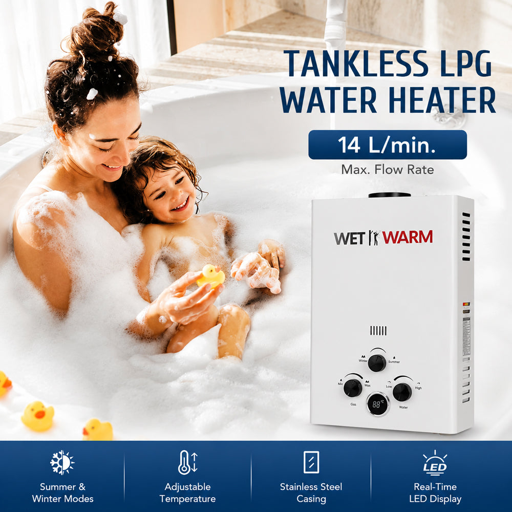 Gas Water Heater 14L + 12V Pump
