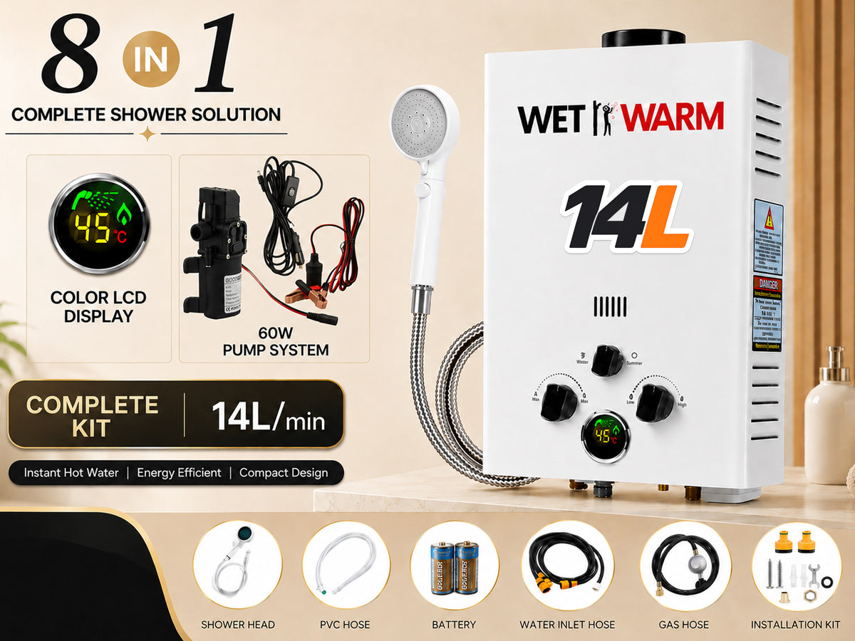Gas Water Heater 14L + 12V Pump