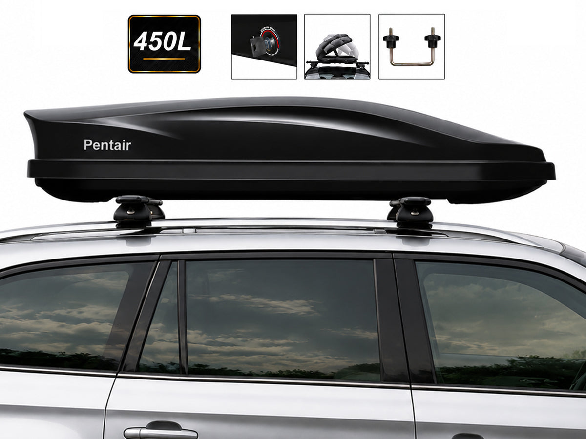 Car Roof Box with 450L Capacity – Glossy Black