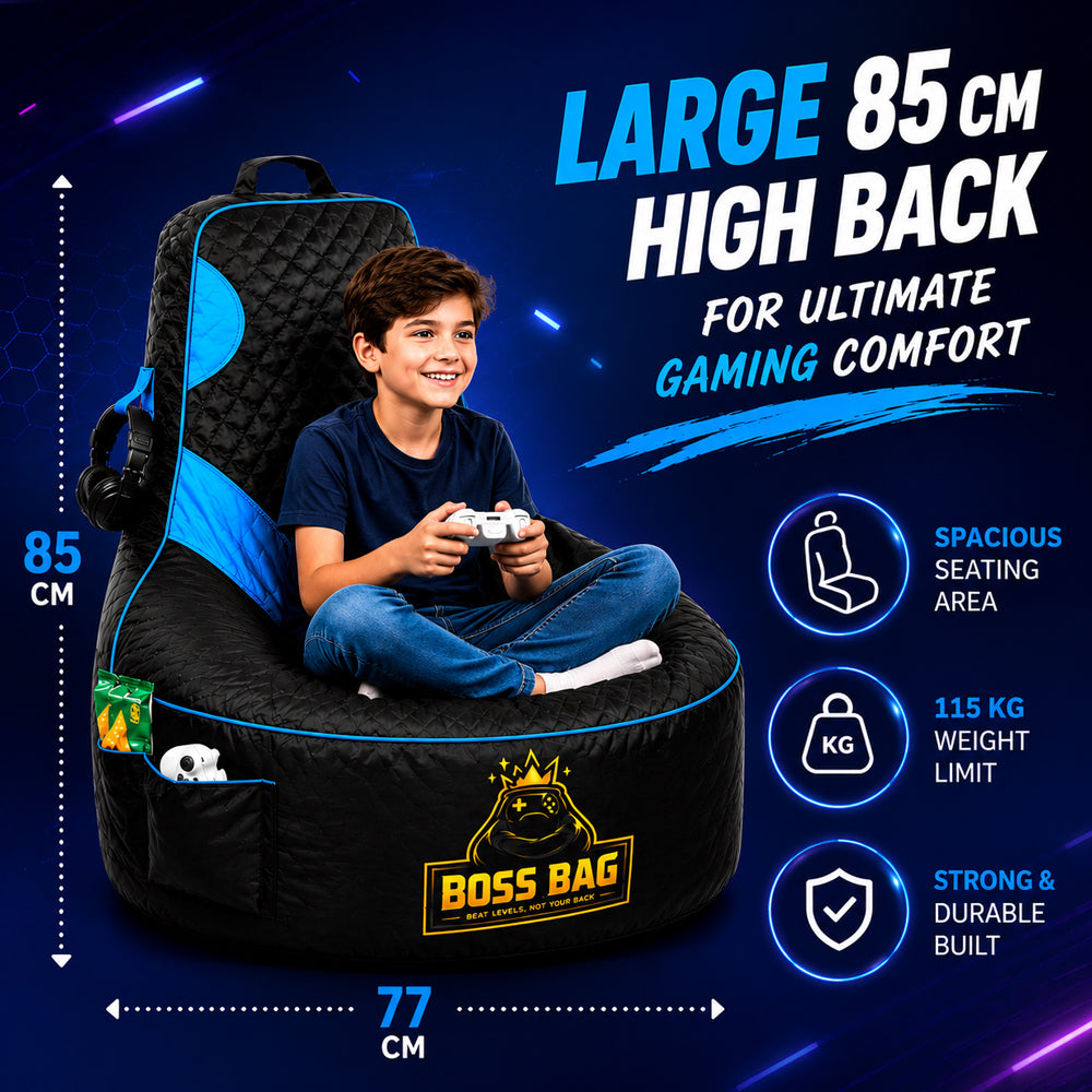 Gaming Bean Bag Chair with Side Pocket - Child Size