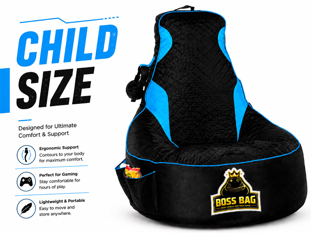 Gaming Bean Bag Chair with Side Pocket - Child Size