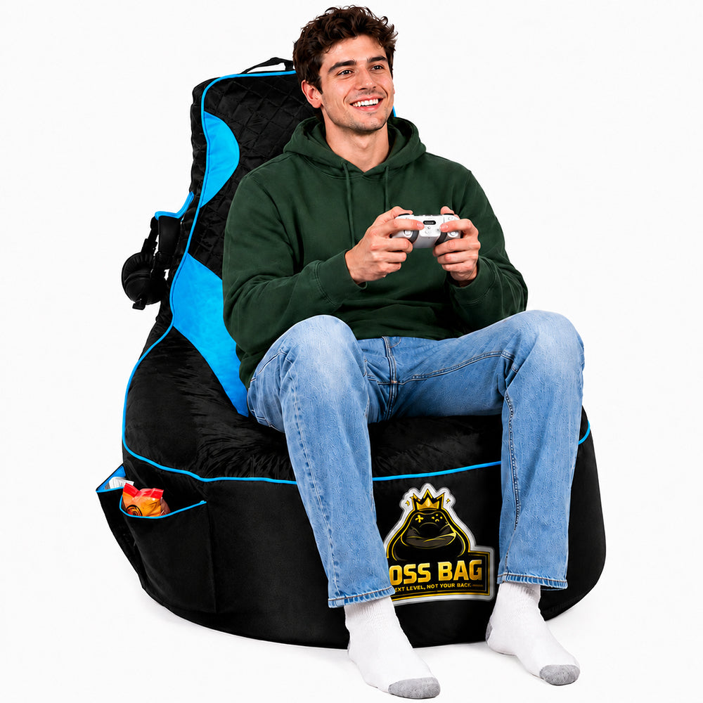 Gaming Bean Bag Chair with Side Pocket - Adult Size