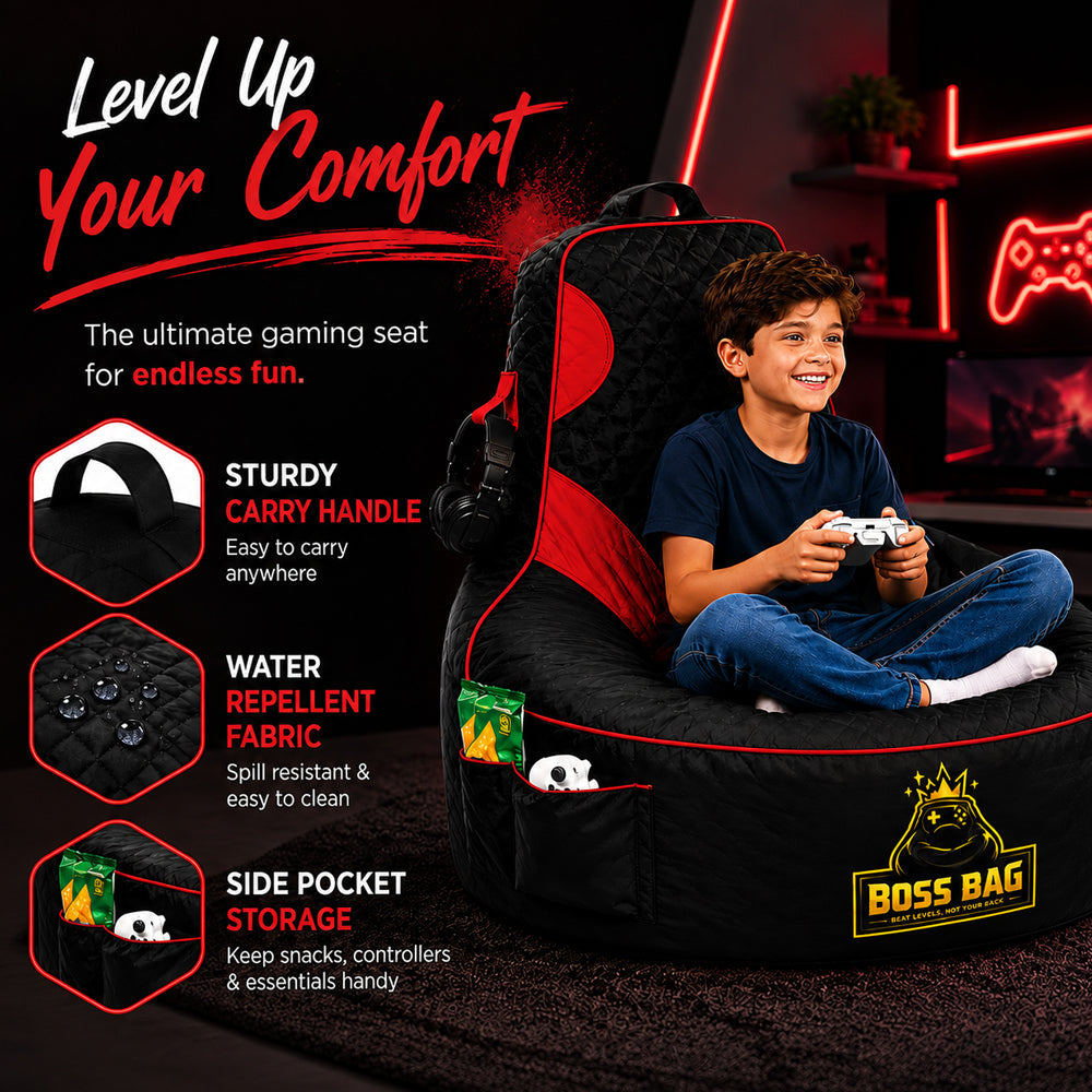 Gaming Bean Bag Chair with Side Pocket - Child Size