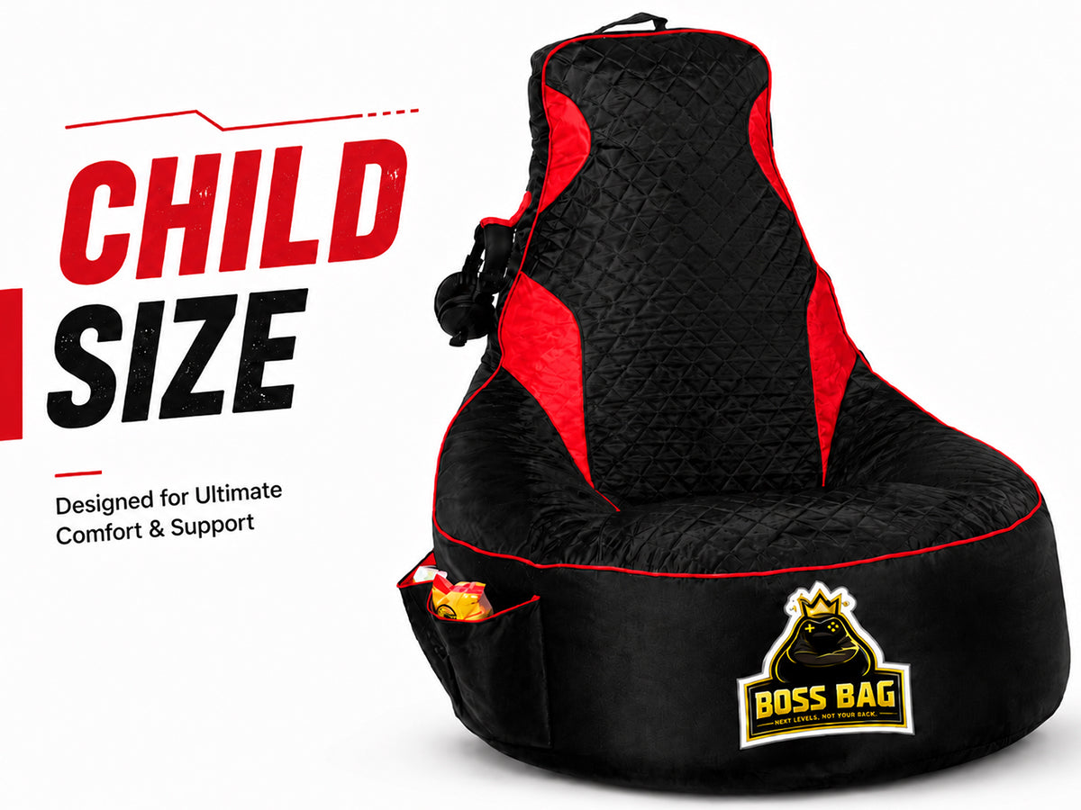 Gaming Bean Bag Chair with Side Pocket - Child Size