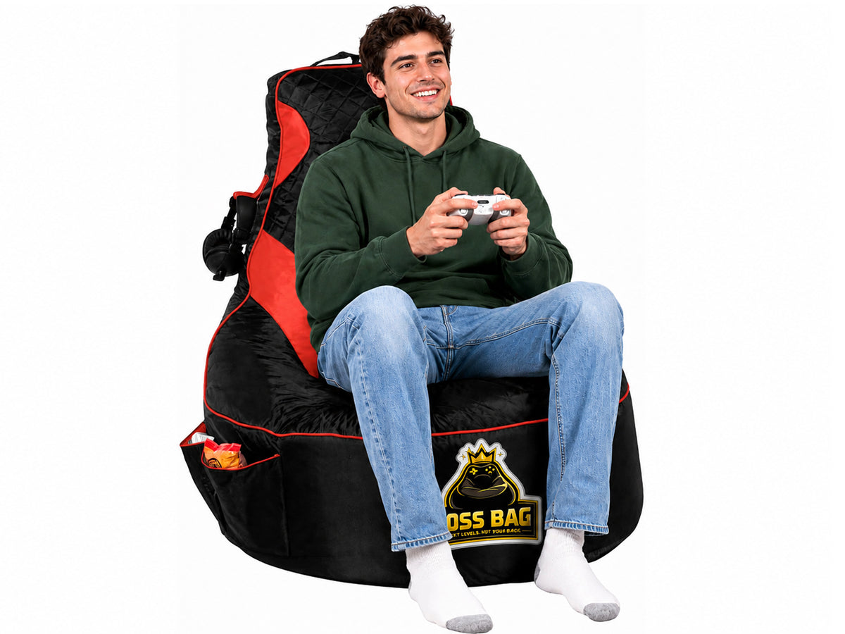 Gaming Bean Bag Chair with Side Pocket - Adult Size