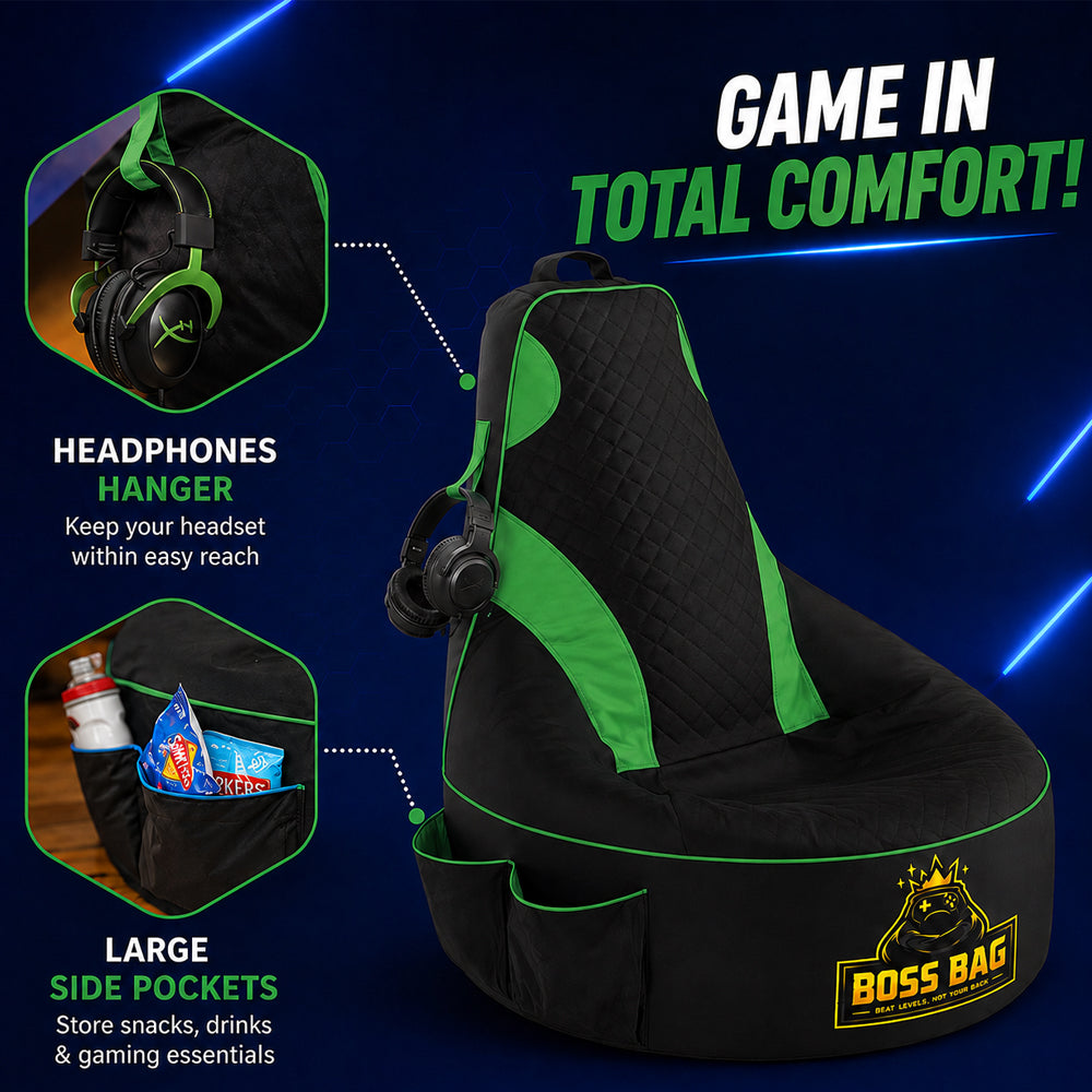 Gaming Bean Bag Chair with Side Pocket - Child Size